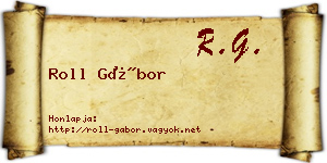 Roll Gábor névjegykártya